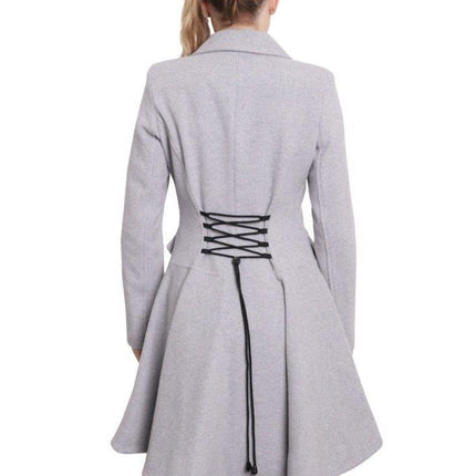 Wool Blend Fit And Flare Double Breasted Skater Coat (1102)