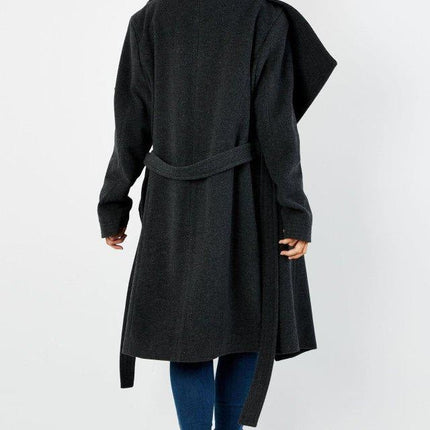 Wool Blend Large Lapel Duster Coat