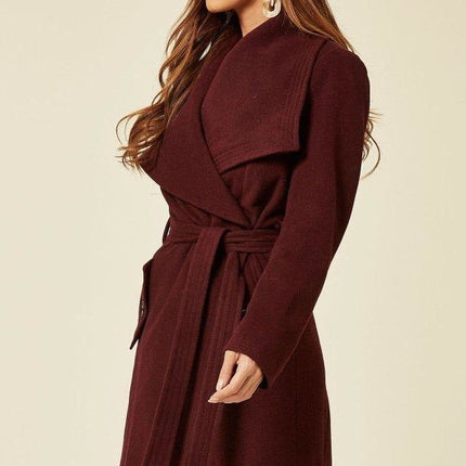 Wool Blend Large Lapel Duster Coat