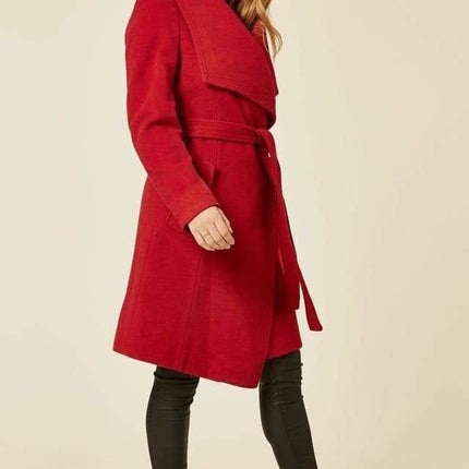 Wool Blend Large Lapel Duster Coat