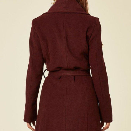 Wool Blend Large Lapel Duster Coat