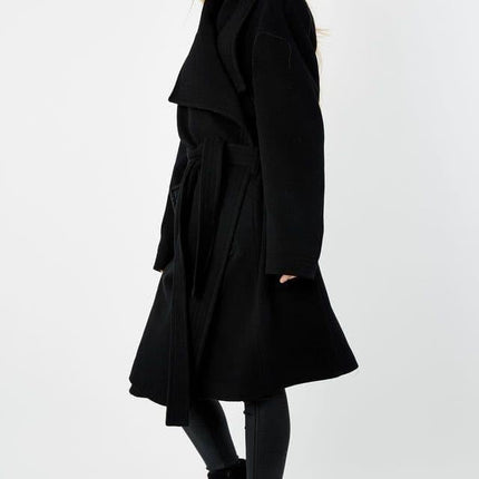 Wool Blend Large Lapel Duster Coat