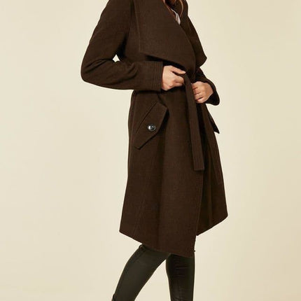 Wool Blend Large Lapel Duster Coat