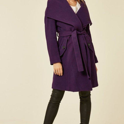 Wool Blend Large Lapel Duster Coat