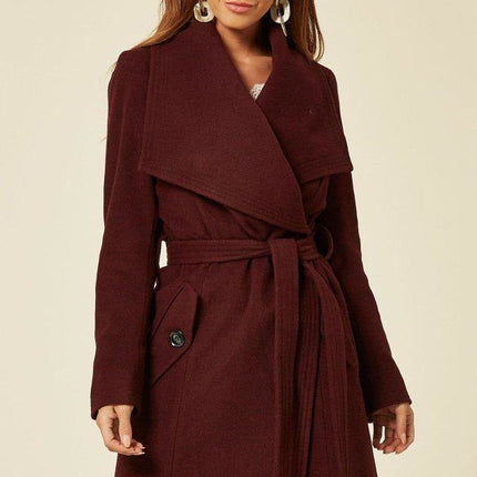 Wool Blend Large Lapel Duster Coat