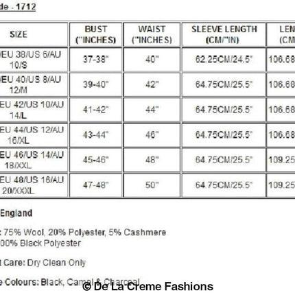 (PRE-ORDER) Womens Wool Blend Winter Warm Knee Length Coat