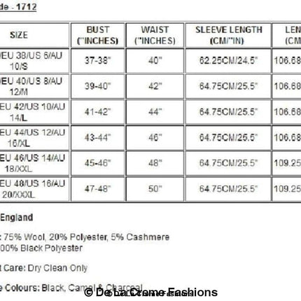 (PRE-ORDER) Womens Wool Blend Winter Warm Knee Length Coat