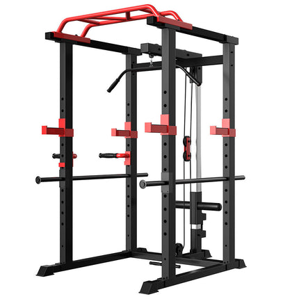 Multi-functional Power Cage Home Adjustable Pullup Squat Rack Capacity