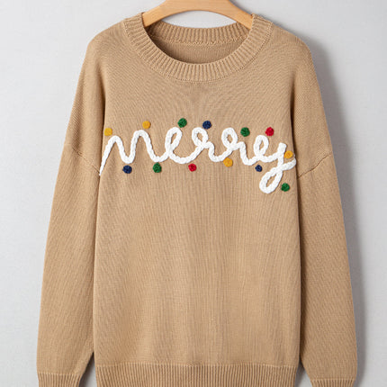 Christmas Merry Dot Dolman Sleeve Sweater