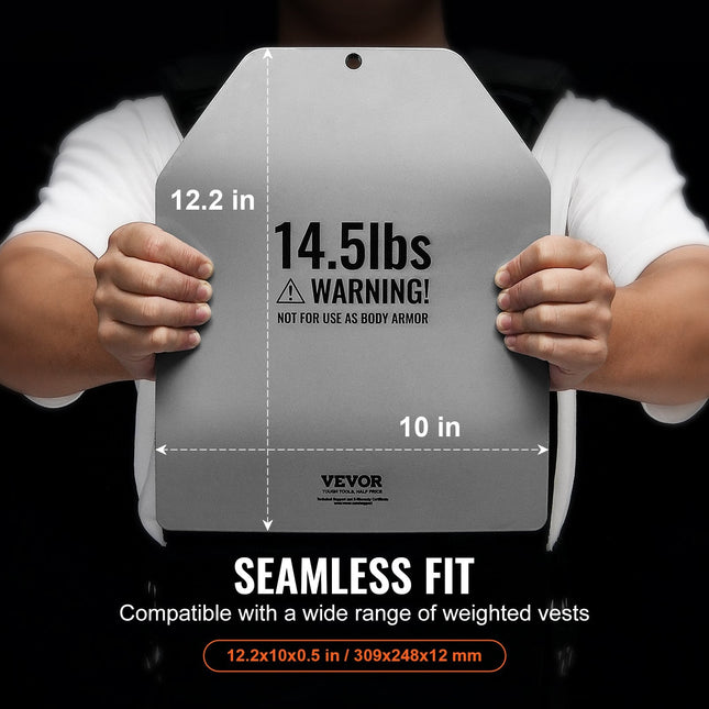 Curved Weight Vest Plates, 14.5 LB Pairs, Premium Steel Weighted
