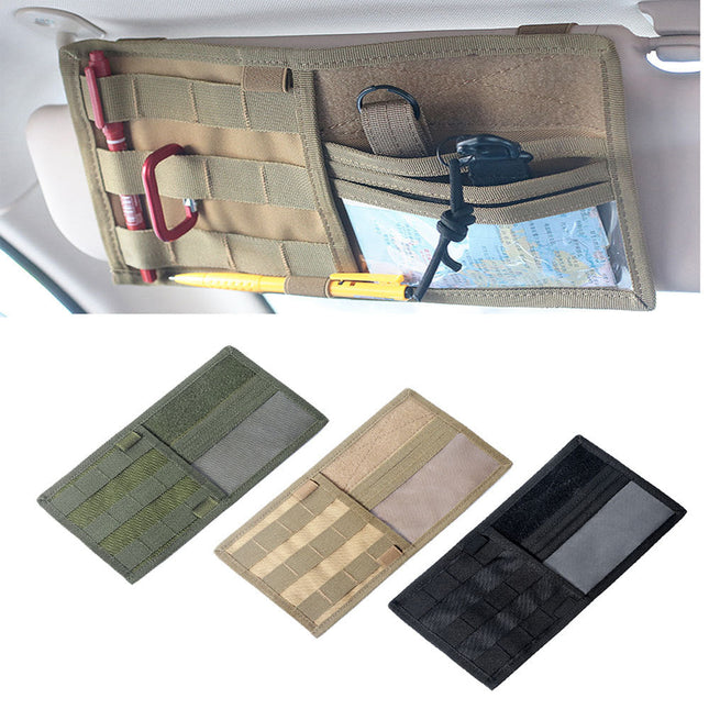 Tactical Vehicle Sun Visor Organizer Panel CD Storage Bag