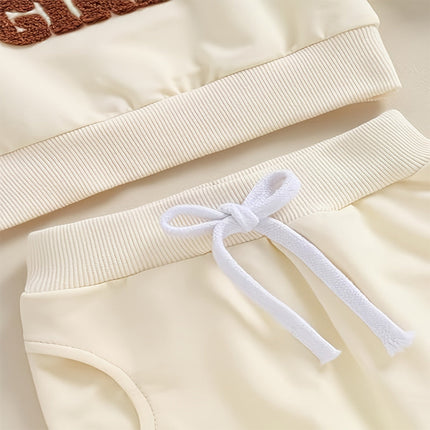 Baby Girl's 2-Piece Letter Print Sweater Set Long Sleeve Pullover And