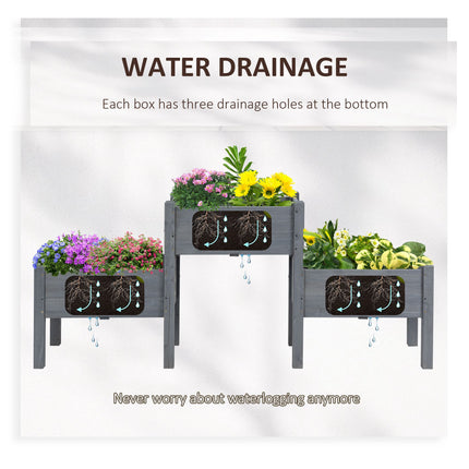 3 Tier Raised Garden Bed Freestanding Planter Box for Vegetables,