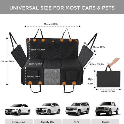 Made4Pets Pet Dog Car Back Seat Cover Back Seat Extension Pad Can Bear