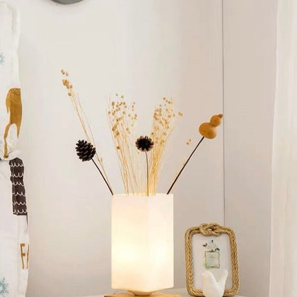 Dimmable Flower Vase Beside Decorative Table Lamp for Rustic Home