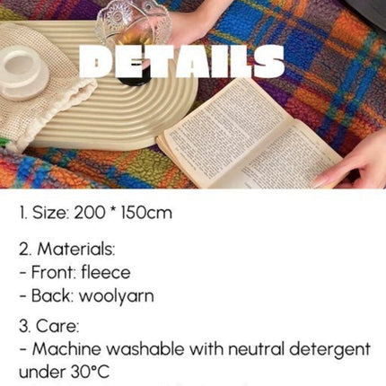 Dopamine Rainbow Checker Throw Blanket - Large, Warm & Soft