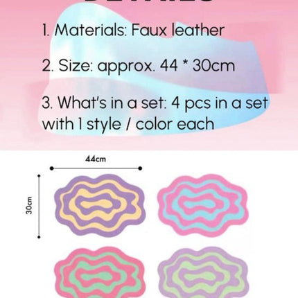 Dopamine Ripple Placemat Set of 4 Pcs for Whimsical Table Setting
