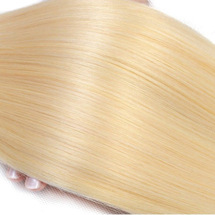 Brazilian Blonde 10A Grade #1B/613 Straight BUNDLES with CLOSURES & FR
