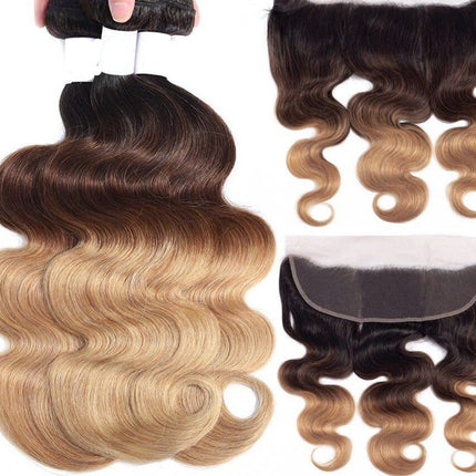 10A Grade #1B/4/30 Body Wave #1B/4/27 BUNDLES with CLOSURES & FRONTALS