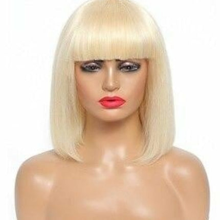 #613 Brazilian 99J Burgundy Short Bob Remy Straight Human Hair Wigs Wi