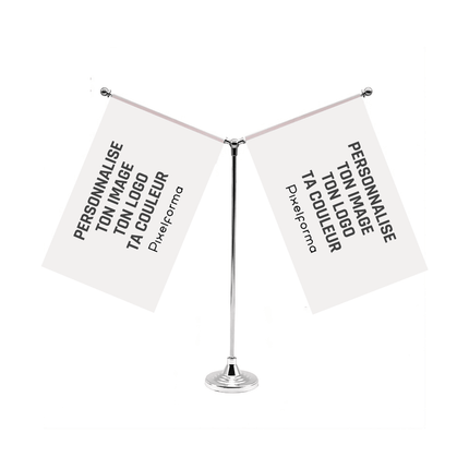 Drapeau de bureau personnalisé en forme de Y