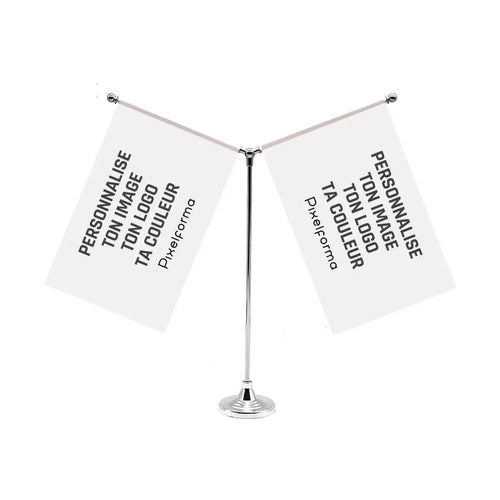 Drapeau de bureau personnalisé en forme de Y