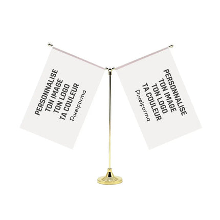 Drapeau de bureau personnalisé en forme de Y