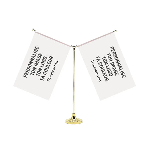 Drapeau de bureau personnalisé en forme de Y