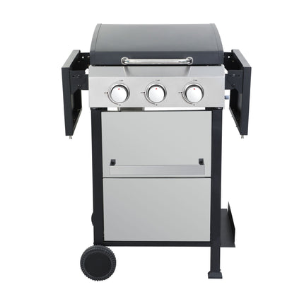 3-Burner Propane Gas BBQ Grill, SS Plancha, 36900BTU Output With Wire