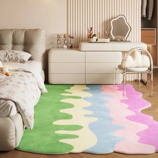 Area Rugs colorful abstract plush rug Soft velvet texture,