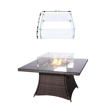 Direct Wicker Outdoor Rattan 50,000BTU Propane Gas Fire Pit Table