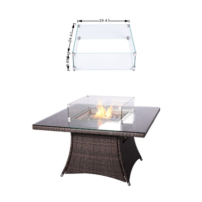 Direct Wicker Outdoor Rattan 50,000BTU Propane Gas Fire Pit Table