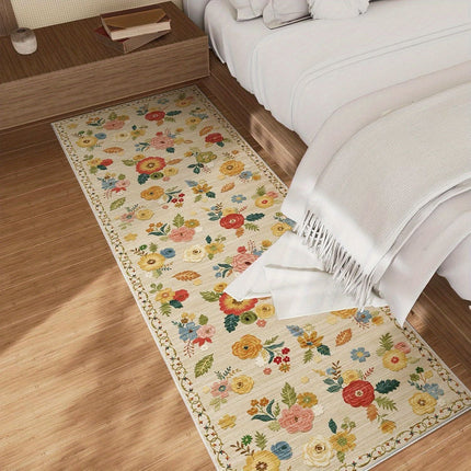 Washable Small Entryway Area Rugs: 2'x3' Floral Rug Non Slip Door Mat