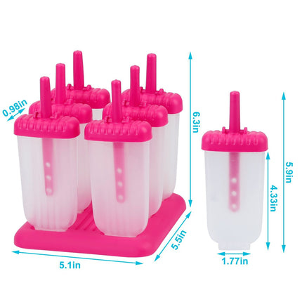 6Pcs Popsicle Molds Reusable Ice Cream DIY Ice Pop Maker Ice Bar Maker