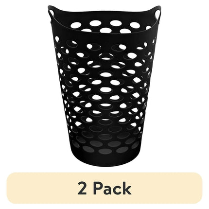 (2 pack) Flex Carrying Handles Laundry Hamper, Black
