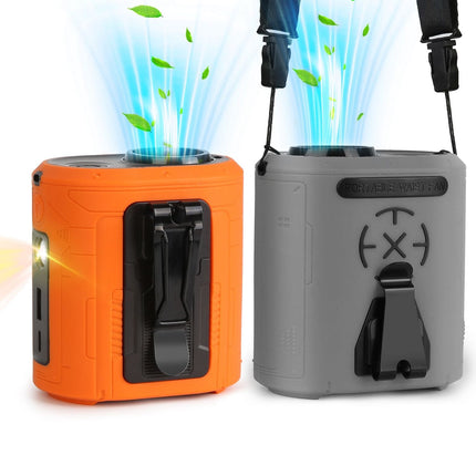5 In 1 Portable Waist Clip Fan With 5 Speeds Flashlight 10000mAh