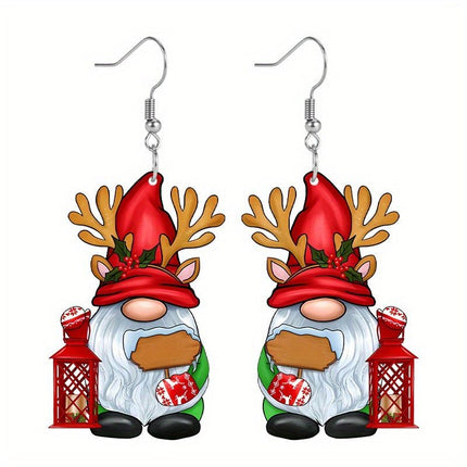 4Pairs Acrylic Earring Set Unique Fun Holiday Fashion Accessories