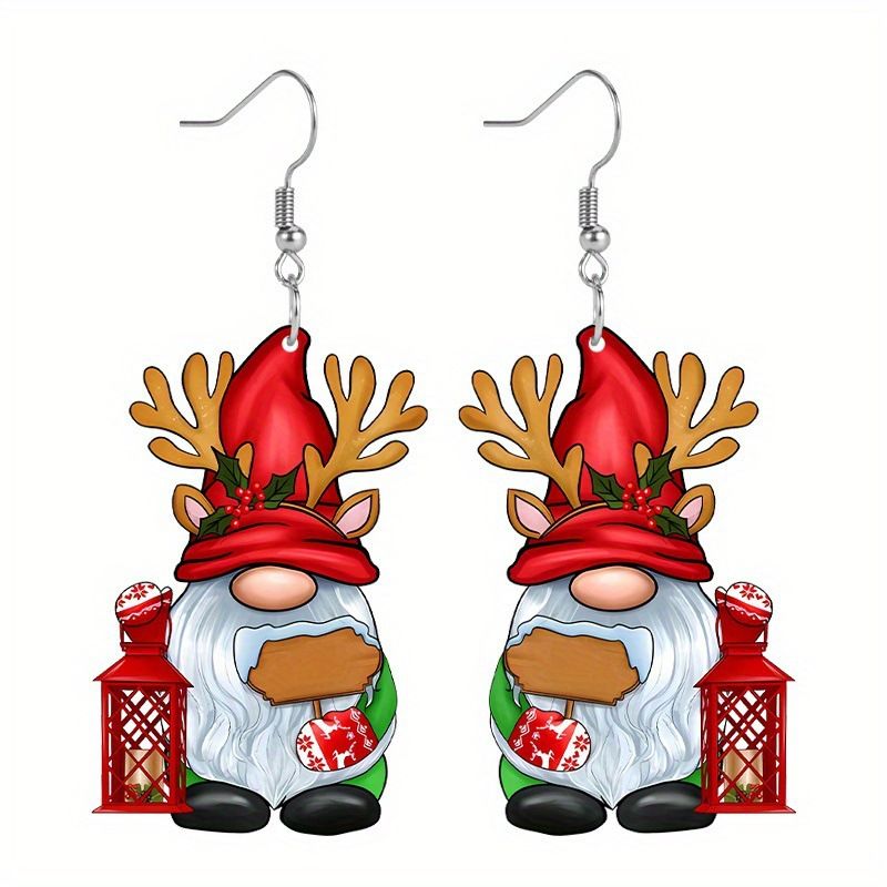 4Pairs Acrylic Earring Set Unique Fun Holiday Fashion Accessories