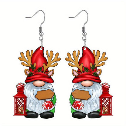 4Pairs Acrylic Earring Set Unique Fun Holiday Fashion Accessories