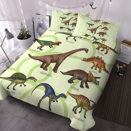 Dinosaur Kids Duvet Cover Set,3 Piece Cute Printed Microfiber