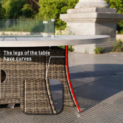 Direct Wicker Outdoor Rattan 50,000BTU Propane Gas Fire Pit Table