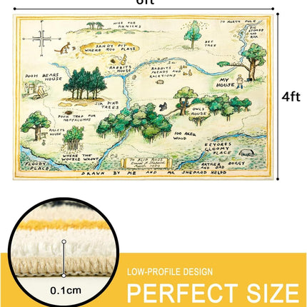 4x6 Cute Woodland Nursery Rugs for Girls Boys Neutral Non Slip