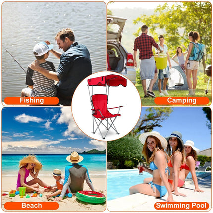 Foldable Beach Canopy Chair Sun Protection Camping Lawn Canopy Chair