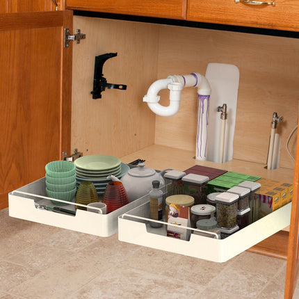 2Pcs Pull Out Cabinet Organizers Sliding Shelf Spice Rack Carbon Steel