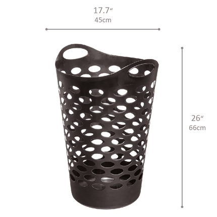 (2 pack) Flex Carrying Handles Laundry Hamper, Black