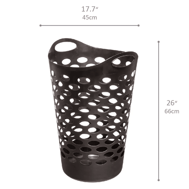 (2 pack) Flex Carrying Handles Laundry Hamper, Black