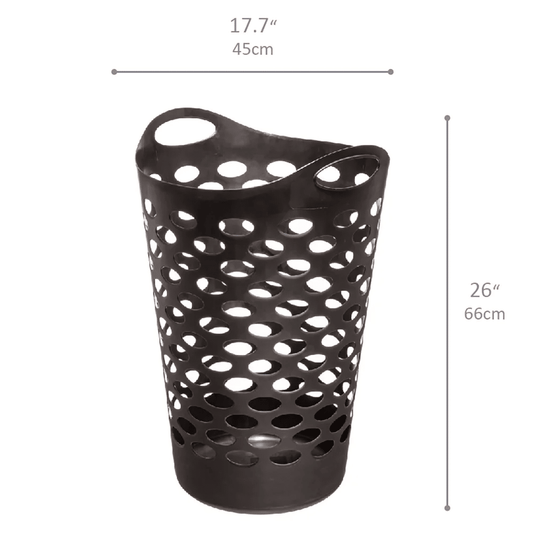 (2 pack) Flex Carrying Handles Laundry Hamper, Black