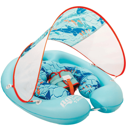 Aqua SwimSchool 2-in-1 Pool Cruiser Float for Boys, 3-18 Months, Blue