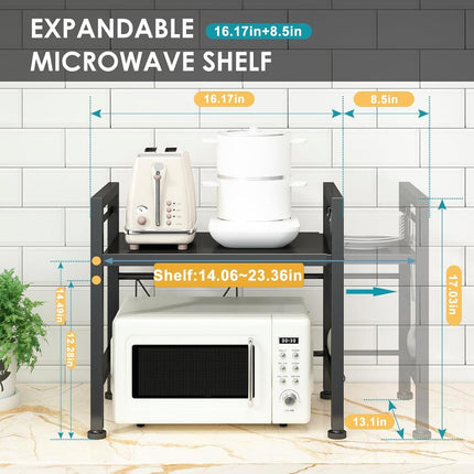 Expandable Microwave Stand Countertop Kitchen Utensils Tableware