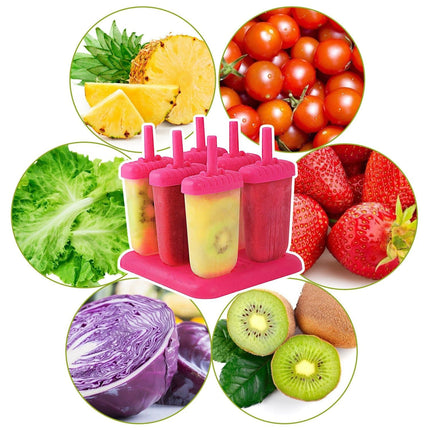 6Pcs Popsicle Molds Reusable Ice Cream DIY Ice Pop Maker Ice Bar Maker